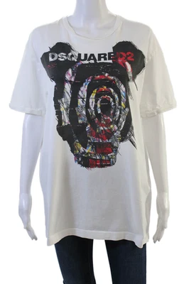Camiseta Dsquared2 Unisex Blanca Algodón Jersey Gráfico Cuello Redondo Talla XL Foto 1 de 4