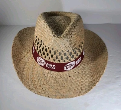 Chapéu de sol Dr. Pepper Zero Sugar palha cowboy (novo em folha!) RARO! - Imagem 1 de 4