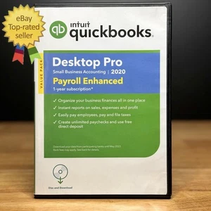 QUICKBOOKS 2020 Desktop Pro Windows Accounting w/ Key & CD - TESTED - Picture 1 of 6