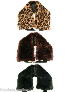 JUICY COUTURE Fashion Vintage Glam Soft Faux Fur Shoulder Wrap Shrug Scarf  - Picture 1 of 10