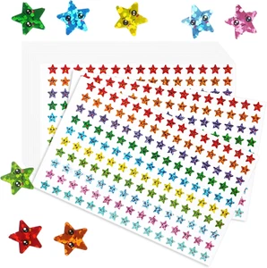 6750 Stück Glitzer Sticker Sterne, Selbstklebende Glitzer Aufkleber, Smiley Ster - Bild 1 von 7
