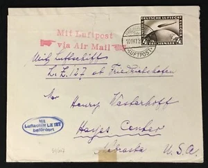 GERMANY 1928 ZEPPELIN LZ 127 -CV - 4 RM TO USA - F/VF  - Picture 1 of 1