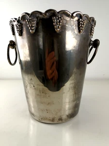 Sektkühler Weinkühler Champagnerkühler Flaschenkühler Versilbert Weintrauben - Bild 1 von 11
