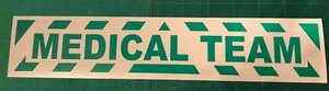 REFLECTIVE HONEYCOMB HI VIZ MEDICAL TEAM STICKER MAGNETIC SIGN CHEVRON FIRST AID - Picture 1 of 3