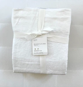 Pottery Barn 4pc BELGIAN FLAX LINEN Sheet Set Queen White NWT - Picture 1 of 1