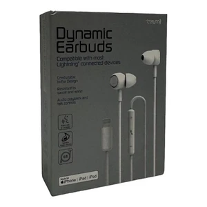 Tzumi Dynamic Earbuds Lightning Port Apple Devices Microphone  Hi-Fi White 6206 - Picture 1 of 10