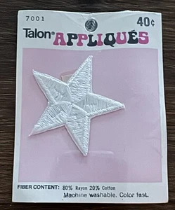Vintage Talon Appliqués White 5 Point Star - Picture 1 of 3