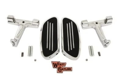 Kit de montaje en piso de pasajero cromado Wyatt Gatling Harley Touring Bagger 93-24 Foto 1 de 2