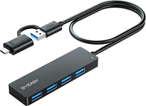 BYEASY USB Hub, USB 3.1 C to USB 3.0 Hub with 4 Ports and 2ft Extended Cable,... - Picture 1 of 15