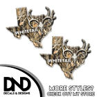 Texas State Hunting Decal Whitetail Deer Skull Tallgrass Camo Sticker TX 2 Pack