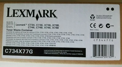 全新带盒 Lexmark C734X77G 碳粉 废物容器 — 第 1/3 张图片
