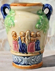 Jarrón vintage pintado a mano estilo europeo hecho en Japón, 5" de alto ¡ENVÍO GRATUITO! - Imagen 1 de 12