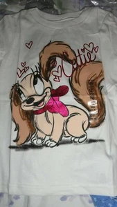 XS Size 4 Lady & The Tramp Cutie Sparkling Tee Shirt NWT Disney Store - Picture 1 of 1