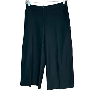 Eileen Fisher Wide Leg Black Viscose Pants Women's Medium - Picture 1 of 7