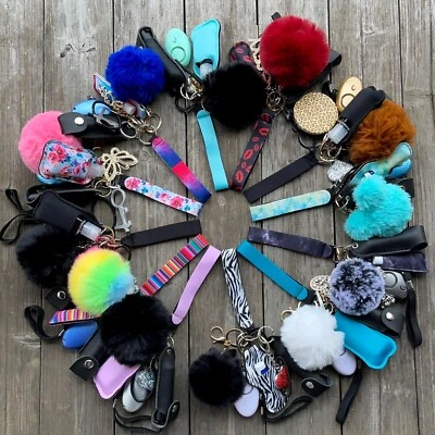 Self Defense Protection Keychain Set Pepper Spray Alarm Light Handmade Set - Image 1 of 4