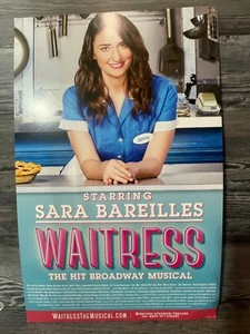 WAITRESS, SARA BAREILLES COVER, BROOKS, BROADWAY WINDOW CARD/POSTER RARE - Picture 1 of 6