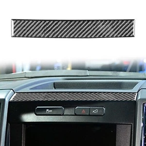 Real Carbon Fiber Console Navigation Panel Cover Strip For Ford F150 F-150 15-20 - Foto 1 di 8