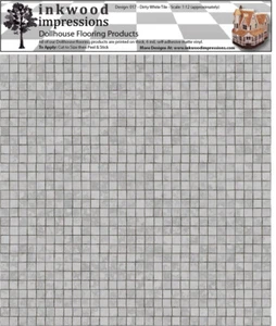 Dollhouse Flooring 6 mil Peel Stick Vinyl 12"x12" - Dirty White Tile 017 - Picture 1 of 1