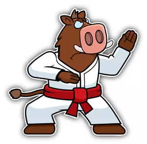 "Calcomanía pegatina para parachoques coche jabalí de karate - ""TAMAÑOS""" - Imagen 1 de 1