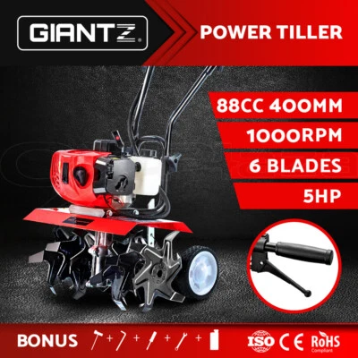Giantz 88CC Tiller Rototiller Cultivator 6 Blades Garden Soil Power Rotary Hoe - image 1 of 4