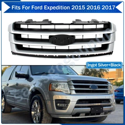 For Ford Expedition FL1Z8200A 2015-2017 Front Bumper Upper Grille Ingot Silver Foto 1 de 4