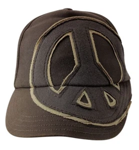 Gymboree Hat Cap Snap Back Kids Youth 8-Up Adjustable Brown with Peace Sign - Picture 1 of 6