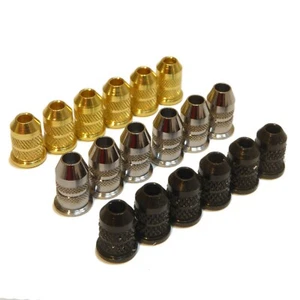 Set of 6 Guitar String Ferrules 6.5 mm, in Chrome, Black, or Gold - Imagen 1 de 21