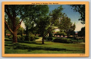 Postal escena parque en Boulder City Nevada lino - Imagen 1 de 2