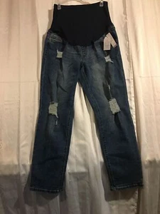 Time And Tru Maternity Jeans Boyfriend Style Belly Band Size M - Picture 1 of 11