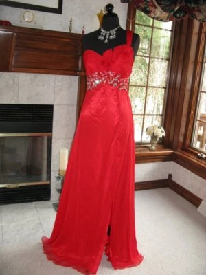 Impresionante Vestido de Gala Rojo Party Time Formals 6752 Talla 10 ¡OFERTA FLASH NUEVO CON ETIQUETAS! Foto 1 de 4