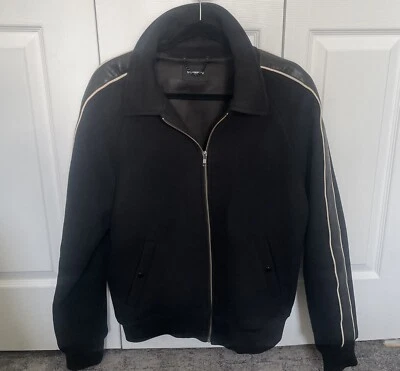 Chaqueta de cuero negra para hombre The Kooples Orion’s mediana Foto 1 de 4