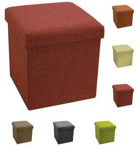 Pouf Pouff Behälter Hocker klappbar platzsparend Stoff 38 verschiedene Farben - Bild 1 von 7