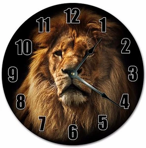 10.5" MIGHTY LION KING PORTRAIT CLOCK - Large 10.5" Wall Clock - Home Clock 4026 - Picture 1 of 8