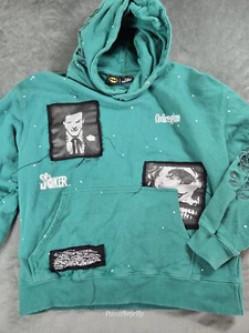 Felpa con cappuccio Joker x Civil Regime Large Soldout Limited Gotham patchwork ricamata - Foto 1 di 13