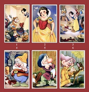 WALT DISNEY SNOW WHITE GROS MONTI POST CARDS POSTCARDS COMPLETE SET N 10 PIECES - Picture 1 of 14