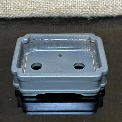 Handmad bonsai pot, Ceramic, picture frame effect, 4 sculptural corners size 3" - Image 1 of 4