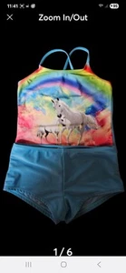 A5-C1-013 OP Girls 2 Piece Swimsuit Size Medium (7/8) . Shipping available  5OZ. - Picture 1 of 6