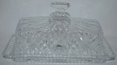 Godinger Shannon Clear Cut Crystal DUBLIN 1/4 Pound Covered Butter 8 1/4" Dish - Image 1 of 4