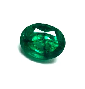 beautiful Green Colombian Emerald 8 to 10 Ct Faceted Oval Cut Certified Gemstone - Picture 1 of 7