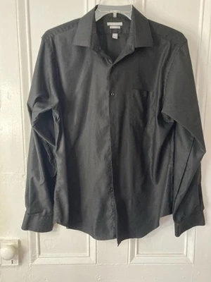 Camisa de vestir para hombre Van Heusen negra profunda talla 17. Mangas largas 36/37 fácil cuidado Foto 1 de 4