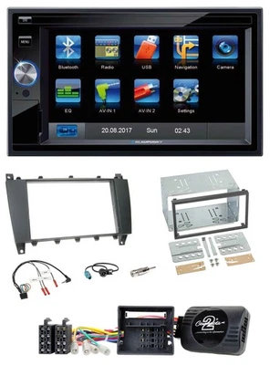Blaupunkt SD Bluetooth 2DIN MP3 USB Lenkrad Autoradio für Mercedes C 2007-2007 - Bild 1 von 4