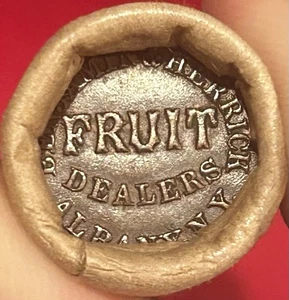 VERSIEGELTER WEIZEN CENT PFENNIG MIX ROLLE MIT BÜRGERKRIEGSMARKE & 1856 SITZENDER GROSCHEN ENDET LOT - Bild 1 von 3