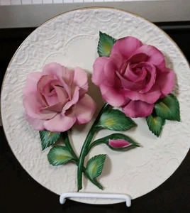 Franklin Mint Heirloom Recommendation Silver Lavender Roses of Capodimonte LE 3D - Picture 1 of 6