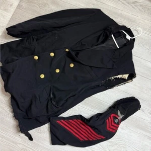 WWII navy diy repurpose officer jacket patches button blazer authentic damaged - Picture 1 of 4