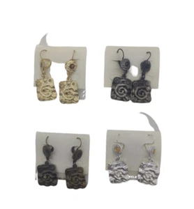Pendientes Cuadrados Oro Plata Bronce Bisuteria Mujer moda accesorios - Imagen 1 de 5