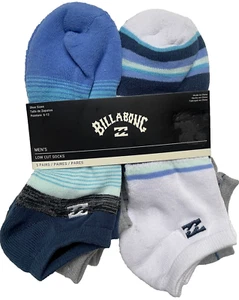 BILLABONG 5 Pair Men's Low Cut Socks BLUE WHITE GRAY Shoe Sizes 6-12 $24.95 NWT - Picture 1 of 7