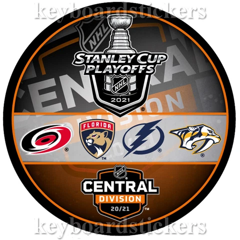 2021 NHL STANLEY CUP PLAYOFFS CENTRAL DIVISION 4 TEAM LOGO SOUVENIR HOCKEY PUCK Cover