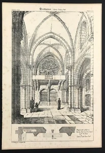 France Montreal Burgundy St Michael Chapel  Medieval Architecture 4 prints 1840 - Picture 1 of 5