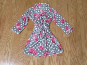 Betsey Johnson Youth Girls Soft Cozy Plush Bathrobe Robe Roses 6/6X - Picture 1 of 5
