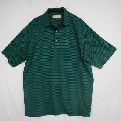 Camisa Polo Donald Ross Para Hombre XL Performance Golf Verde Rayas Manga Corta Foto 1 de 4